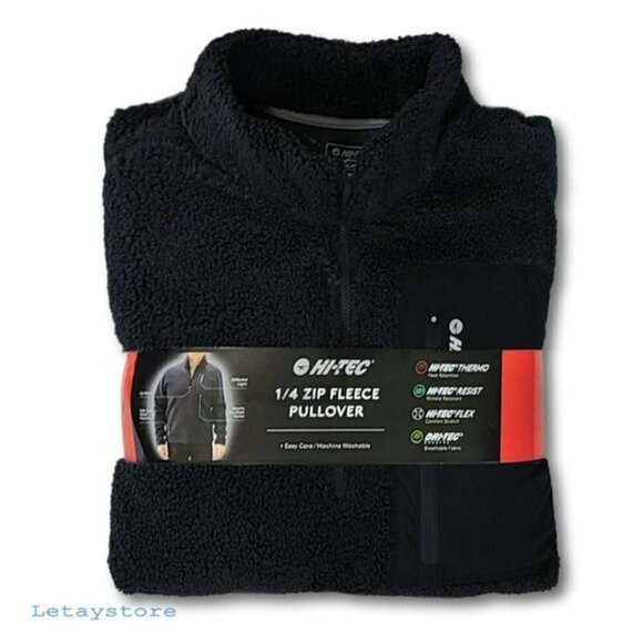 NWT Hi-Tec Heat Retention Wrinkle Resistant ¼ Zip Sweatshirt Fleece Pullover Top - Picture 6 of 7